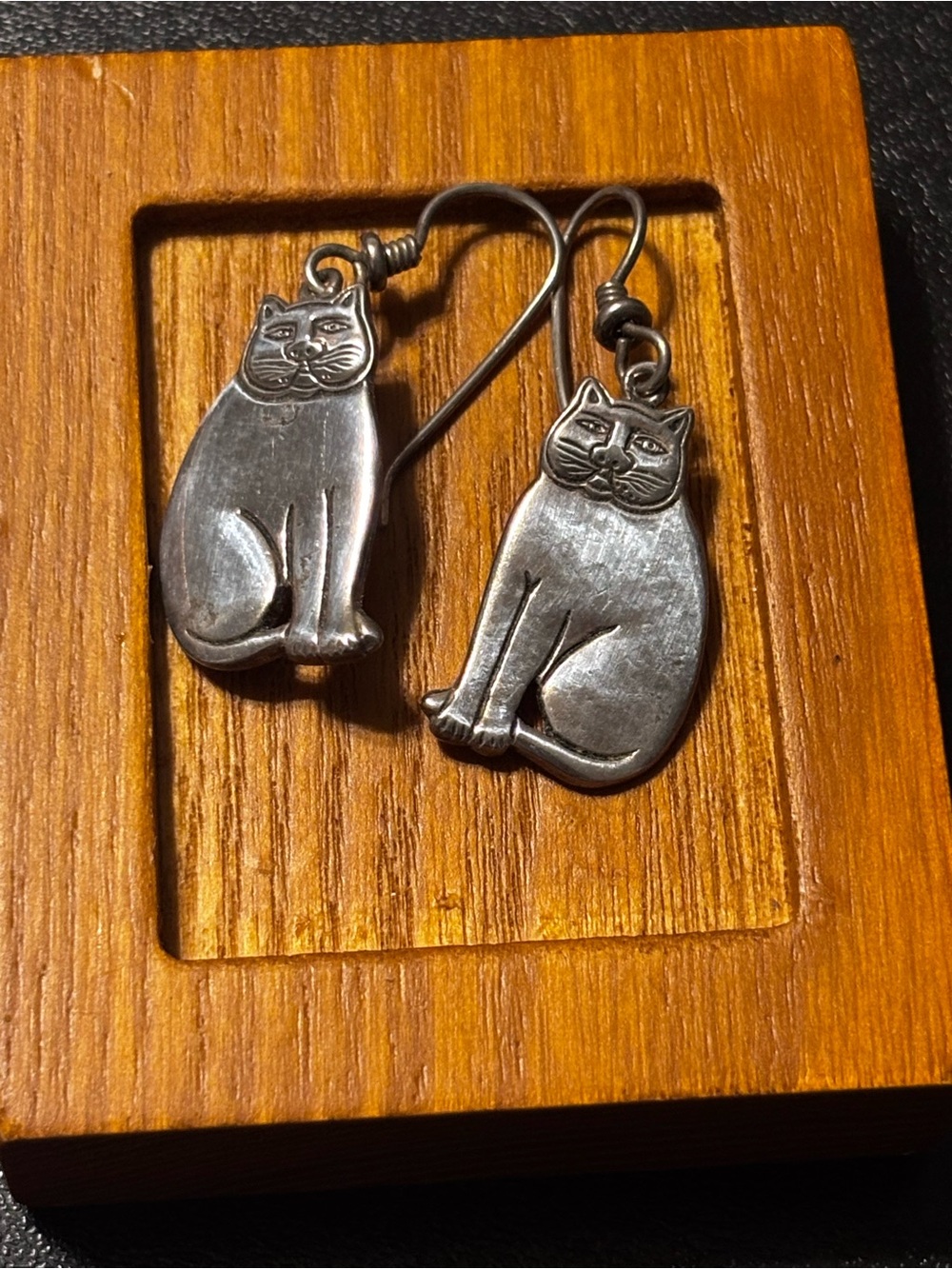 Silver-Tone Laurel Burch’Mystic Cat’ Cat Dangle Earrings‎